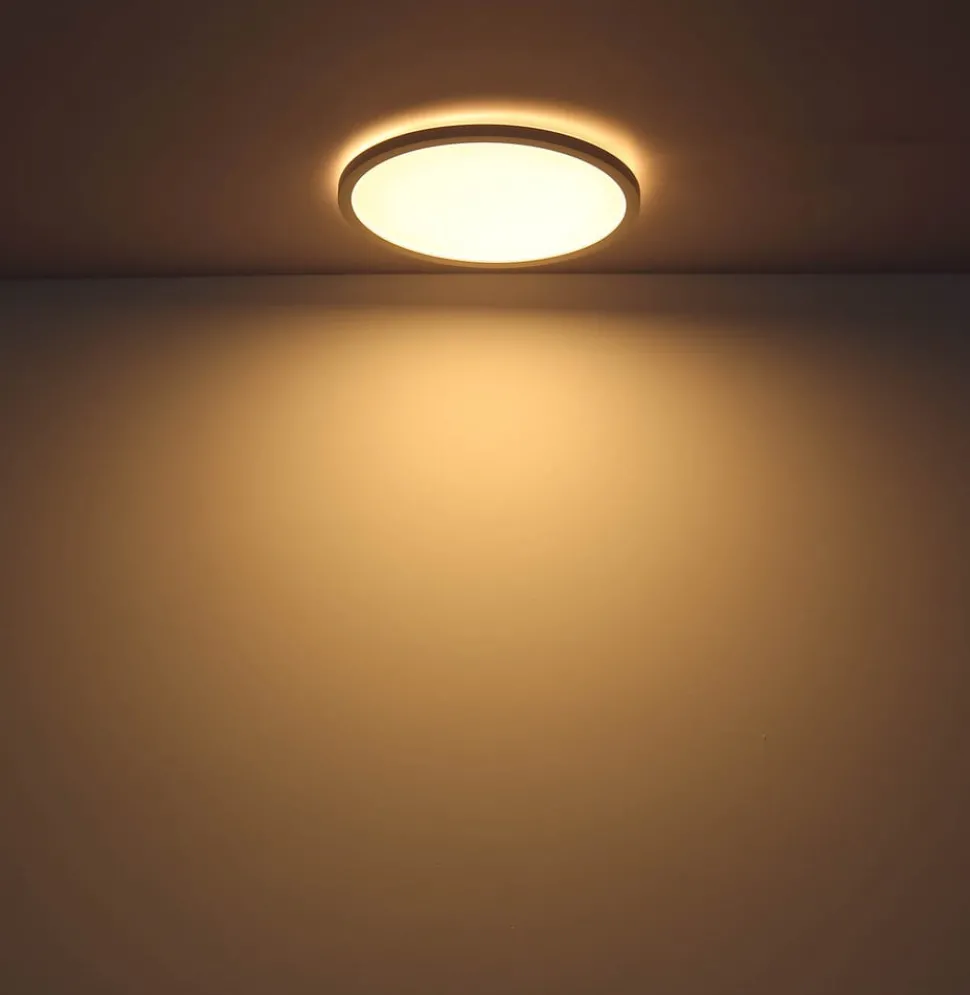 LED plafondlamp Sapana, wit, Ø 42 cm, kunststof, IP44