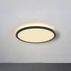 LED plafondlamp Sapana, zwart, rond, dimbaar
