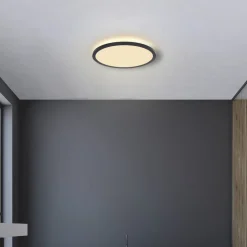 LED plafondlamp Sapana, zwart, rond, dimbaar