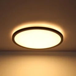 LED plafondlamp Sapana, zwart, rond, dimbaar