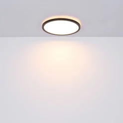 LED plafondlamp Sapana, zwart, rond, dimbaar