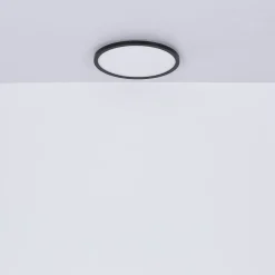 LED plafondlamp Sapana, zwart, rond, dimbaar