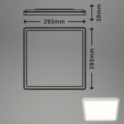 LED plafondlamp Slim, hoekig 29,3 x 29,3 cm