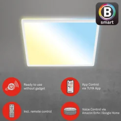 LED plafondlamp Slim S dimbaar CCT wit 42x42cm