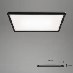 LED plafondlamp Slim zwart Dime CCT 42x42cm