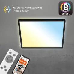 LED plafondlamp Slim zwart Dime CCT 42x42cm