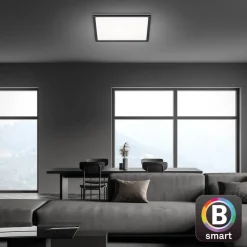 LED plafondlamp Slim zwart Dime CCT 42x42cm