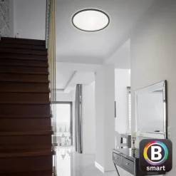 LED plafondlamp Slim zwart Dime CCT Ø 42 cm