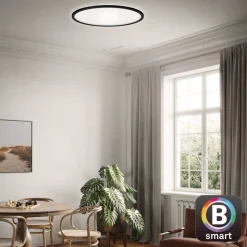 LED plafondlamp Slim zwart Dime CCT Ø 42 cm