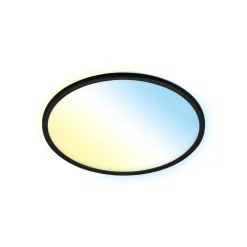 LED plafondlamp Slim zwart Dime CCT Ø 42 cm