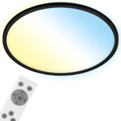 LED plafondlamp Slim zwart Dime CCT Ø 42 cm