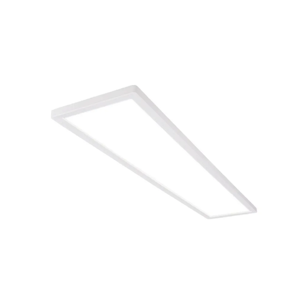 LED plafondlamp Tava, wit, kunststof, 98 cm, achtergrondverlichting