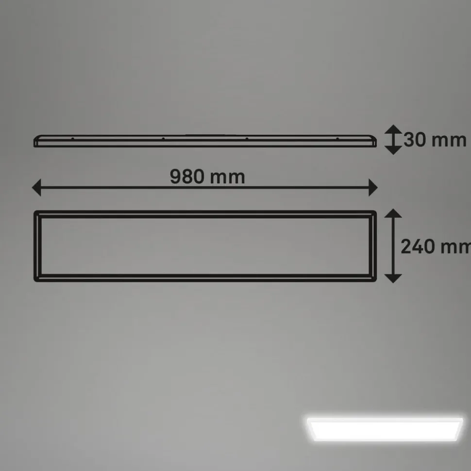 LED plafondlamp Tava, wit, kunststof, 98 cm, achtergrondverlichting