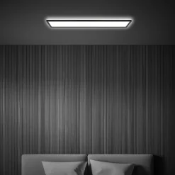 LED plafondlamp Tava, zwart, kunststof, 98cm, achtergrondverlichting