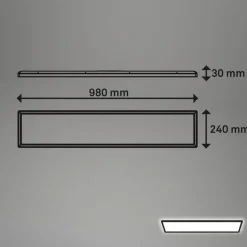 LED plafondlamp Tava, zwart, kunststof, 98cm, achtergrondverlichting