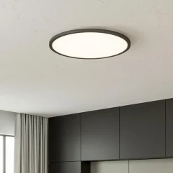 LED plafondlamp Tuco CCT, dimbaar, zwart Ø 50 cm