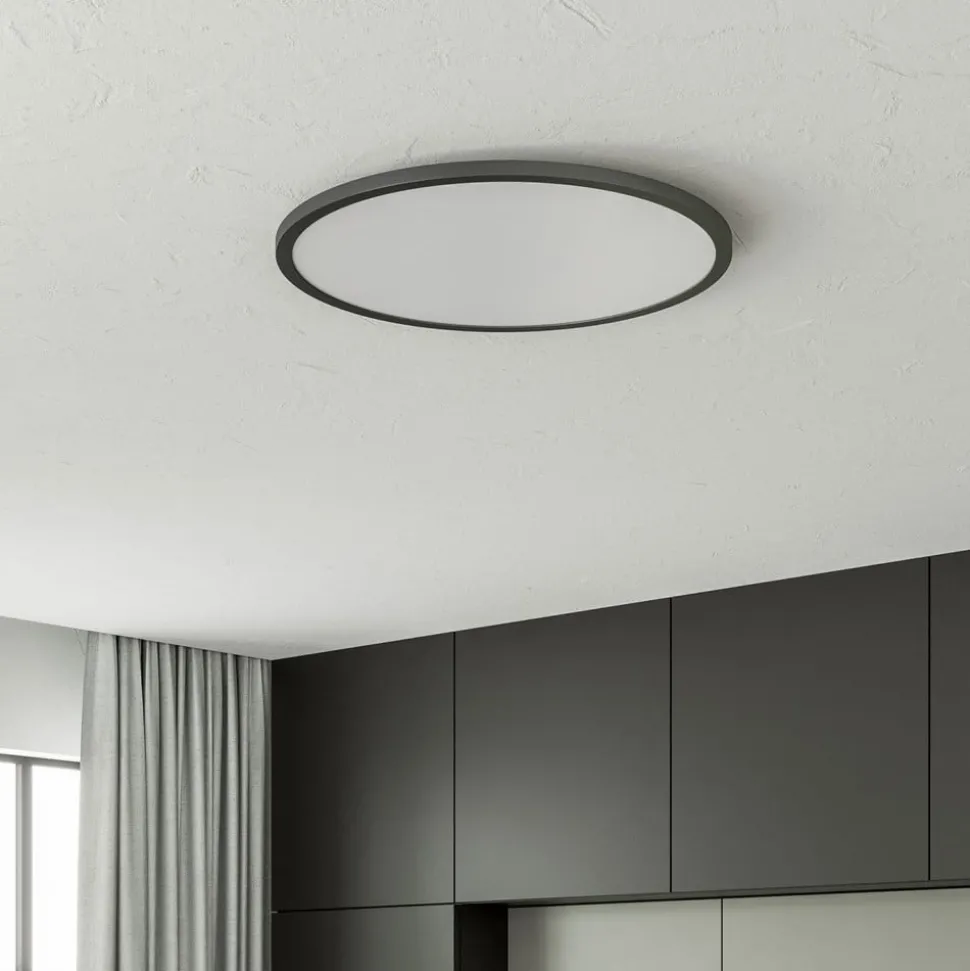 LED plafondlamp Tuco CCT, dimbaar, zwart Ø 50 cm