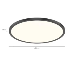 LED plafondlamp Tuco CCT, dimbaar, zwart Ø 50 cm