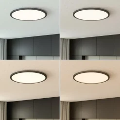 LED plafondlamp Tuco CCT, dimbaar, zwart Ø 50 cm