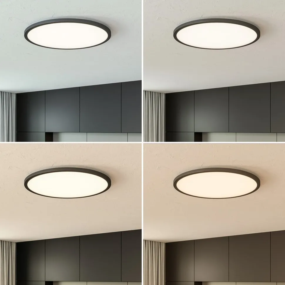 LED plafondlamp Tuco CCT, dimbaar, zwart Ø 50 cm