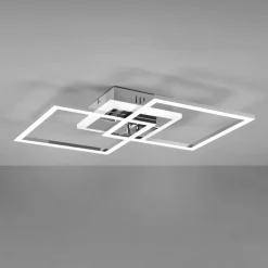 LED plafondlamp Venida, vierkant, chroom
