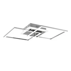 LED plafondlamp Venida, vierkant, chroom