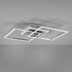 LED plafondlamp Venida, vierkant, chroom