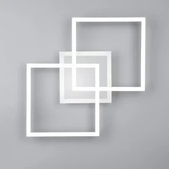 LED plafondlamp Venida, vierkant, chroom