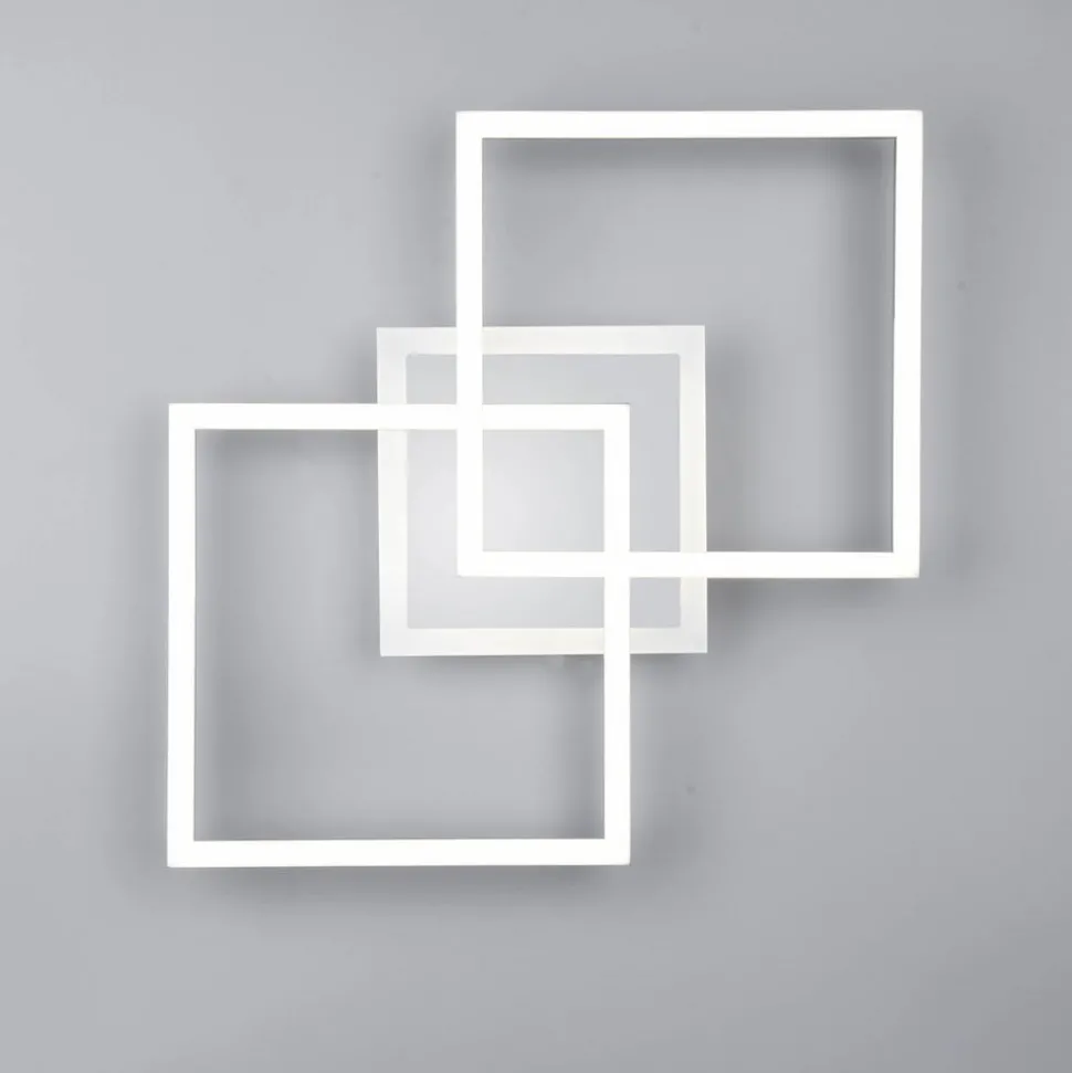 LED plafondlamp Venida, vierkant, chroom