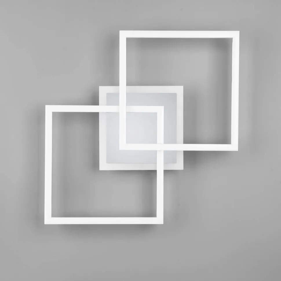 LED plafondlamp Venida, vierkant, chroom