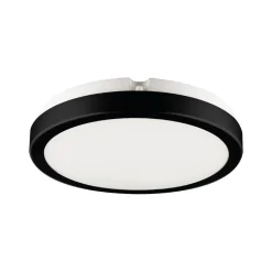 LED plafondlamp Vera, zwart, kunststof, Ø 22 cm, IP65