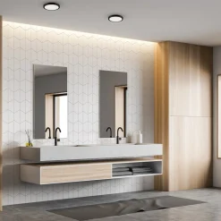 LED plafondlamp Vera, zwart, kunststof, Ø 22 cm, IP65