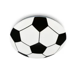 LED plafondlamp Voetbal, zwart/wit, Ø 27,5cm