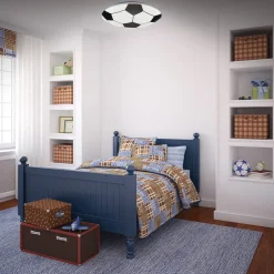 LED plafondlamp Voetbal, zwart/wit, Ø 27,5cm