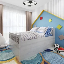 LED plafondlamp Voetbal, zwart/wit, Ø 27,5cm