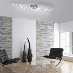 LED plafondlamp Wav 3.000K 139,5x16cm staal