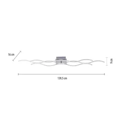 LED plafondlamp Wav 3.000K 139,5x16cm staal