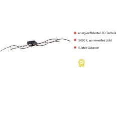 LED plafondlamp Wave 3.000K 137,5x16cm zwart