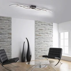 LED plafondlamp Wave 3.000K 137,5x16cm zwart