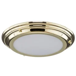 LED plafondlamp Welland IP44, messing gepolijst