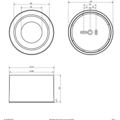 LED plafondspot ALG54, Ø 12,9 cm antraciet