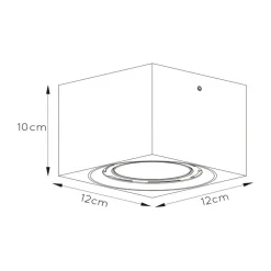 LED plafondspot Fedler hoekig zwart