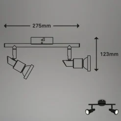 LED plafondspot Flamo IP44 2-lamps justeerbaar