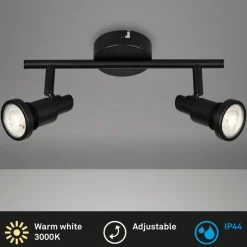 LED plafondspot Flamo IP44 2-lamps justeerbaar