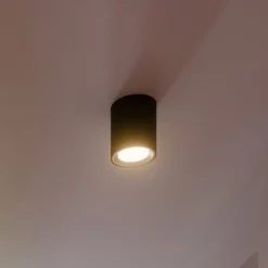 LED plafondspot Landon Smart, zwart, hoogte 14 cm