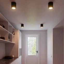 LED plafondspot Landon Smart, zwart, hoogte 14 cm