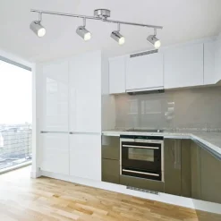 LED plafondspot Rollo, 4-lamps, chroom