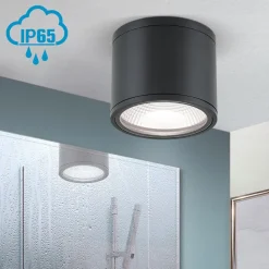 LED plafondspot Sputnik IP65 Ø 14,5 cm zwart