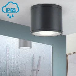 LED plafondspot Sputnik IP65 Ø 14,5 cm zwart