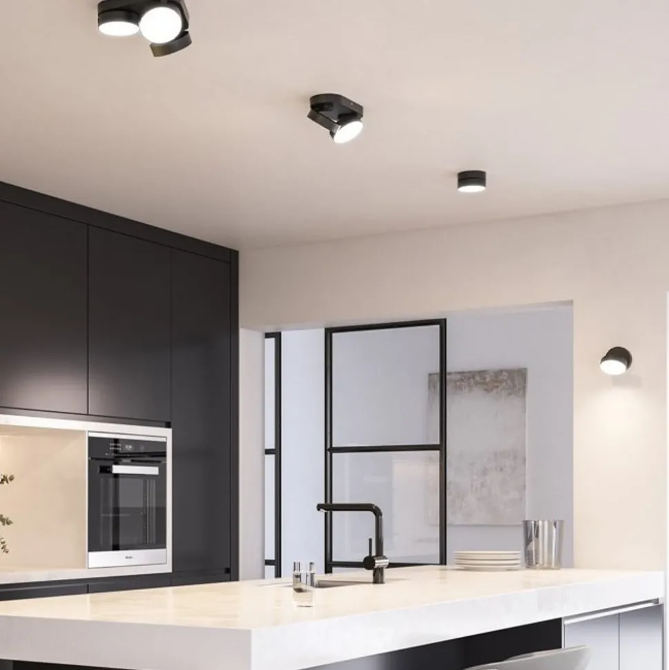 LED plafondspot Stanos, CCT, 2-lamps, zwart